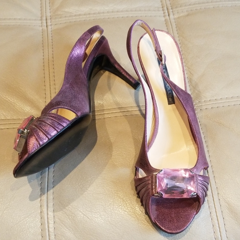 Pink peeptoe slingback 3" pump